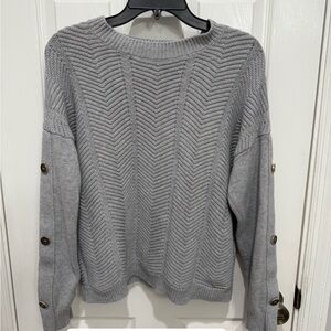 Marc New York Gray Chevron Knit Sweater